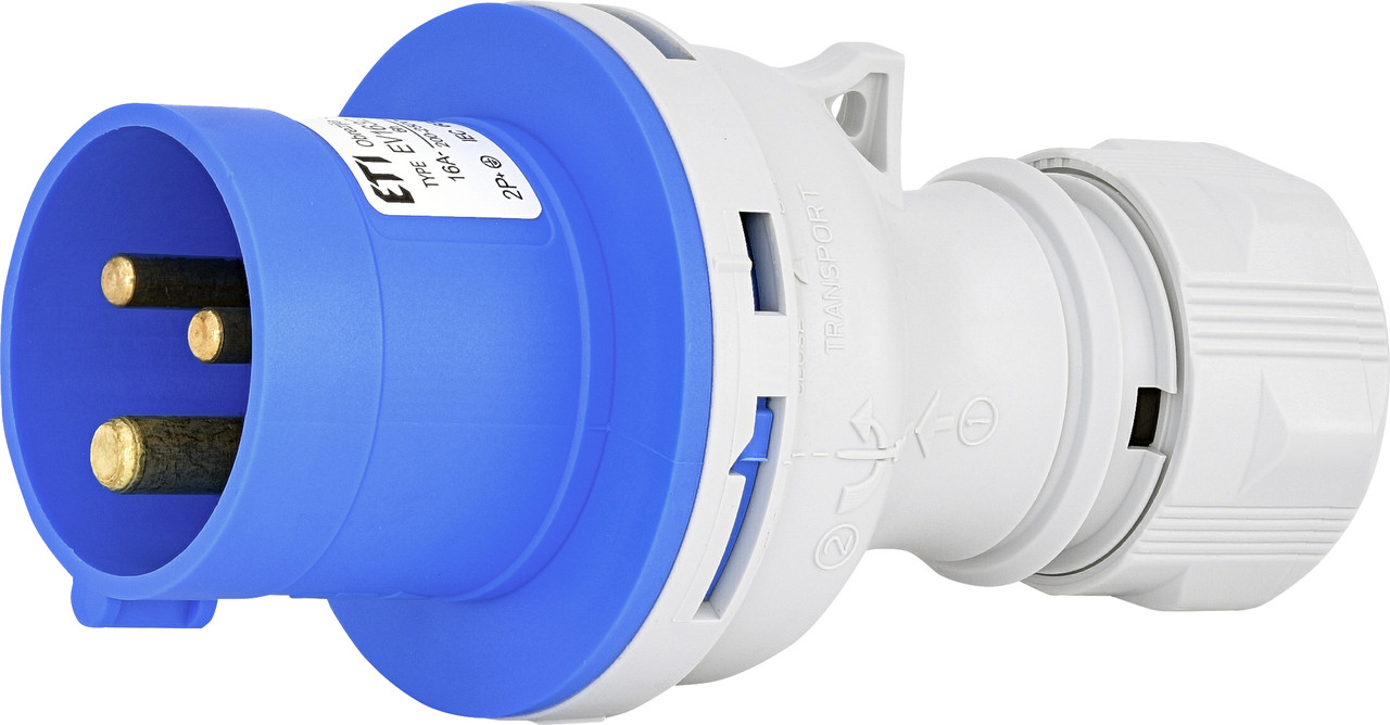 Вилка кабельна EV-1632, IP44 (16A, 230V, 2P+PE) ETI 4482016, фото 1