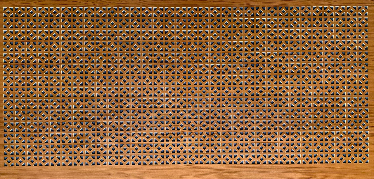 Панель (решітка) декоративна перфорована, колір лісовий горіх, 680 мм х 1390 мм