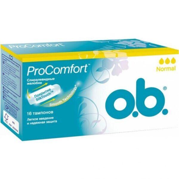 Тампоны o.b. ProComfort Normal 3 капель 16 шт.(средняя впитываемость) - фото 1 - id-p1204691684