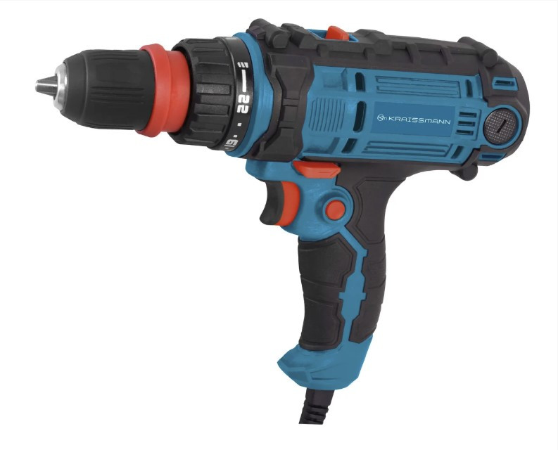 Шуруповерт мережевий KRAISSMANN 450 S-EBS 10 (2х швидкісний, знімний патрон)