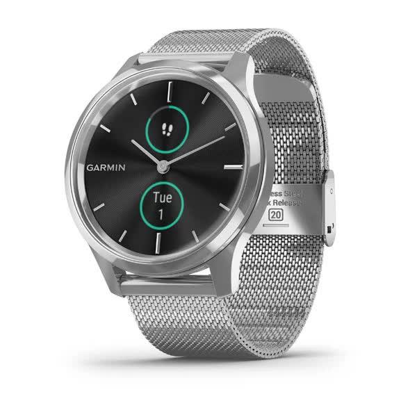 Смарт годинник Garmin Vivomove Luxe сріблястий з сріблястим ремінцем