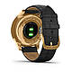 Смарт-годинник Garmin Vivomove Luxe золотавий 24K з чорним ремінцем з італійської шкіри, фото 6