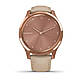 Смарт-годинник Garmin Vivomove Luxe рожеве золото 18K з бежевим ремінцем з італійської шкіри, фото 2