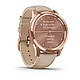Смарт-годинник Garmin Vivomove Luxe рожеве золото 18K з бежевим ремінцем з італійської шкіри, фото 3