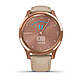 Смарт-годинник Garmin Vivomove Luxe рожеве золото 18K з бежевим ремінцем з італійської шкіри, фото 4