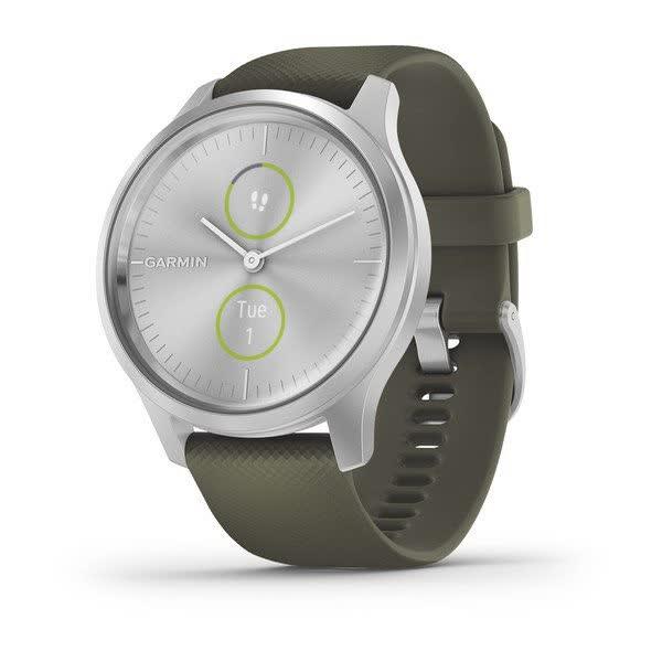 Смарт-годинник Garmin Vivomove Style сріблястий з ремінцем кольору "зелена трава"