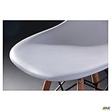 Пластиковий стілець білий Тауер Вуд-Wood 82х46х42 см обідній дерев'яні ніжки Лофт, фото 2