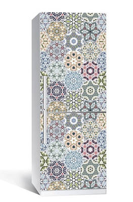 65х200 см Вінілова наклейка на холодильник, декор холодильника плівкою, плівка самоклейка Геометричний орнамент