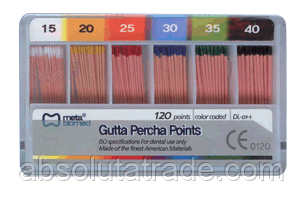 Гуттераперчеві штифти (Gutta Percha Points), 120 шт. конус.02, No25