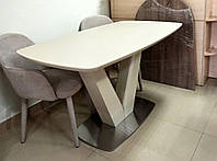 Стол обеденный нераскладной в стиле модерн California Beige satin (Калифорния) T7242 Evrodim, цвет беж сатин