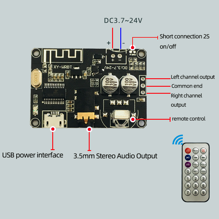 WRBT Mini приймач Bluetooth, декодер Bluetooth 5.0 приймач з пультом