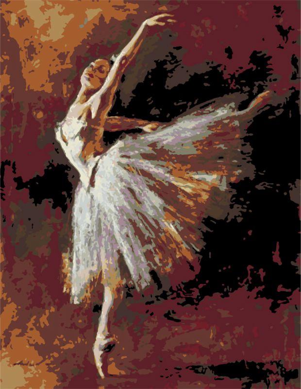 Набір картина за номерами Rosa Start техніка акрилова живопис стандарт Танцівниця згинається 35х45с