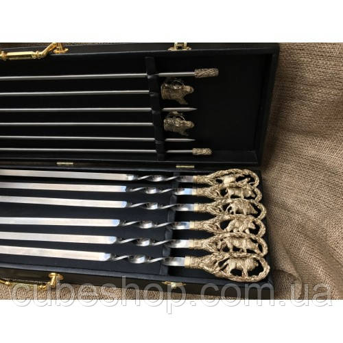 Набір шампурів "На полюванні" та розбірний мангал "Лось" (у кейсі)