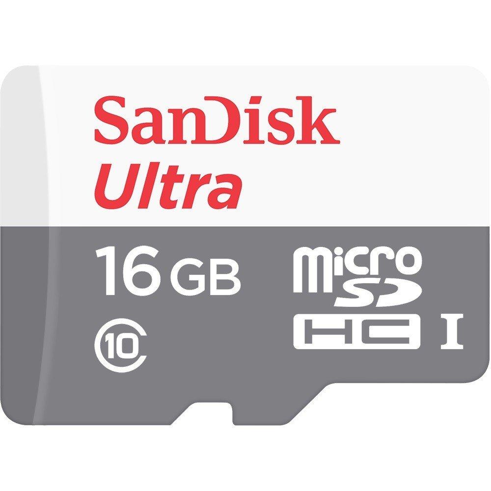 Картка пам'яті micro SDHC 16Gb SanDisk Ultra UHS-I 80MB/s (SDSQUNS-016G-GN3MN), Class 10 (C10)
