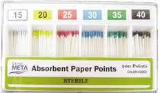 Паперові штифти (Absorbent Paper Points) 200 шт., конус 02. No15-40 асорті