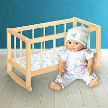 Дерев'яна іграшкова ліжечко-гойдалка для ляльок ТМ Graisya(без ліжку), Україна