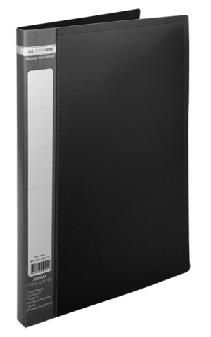 Папка-швидкозшивач А4 Buromax чорний Jobmax з пружиною, пліч. карм. (BM.3406-01)
