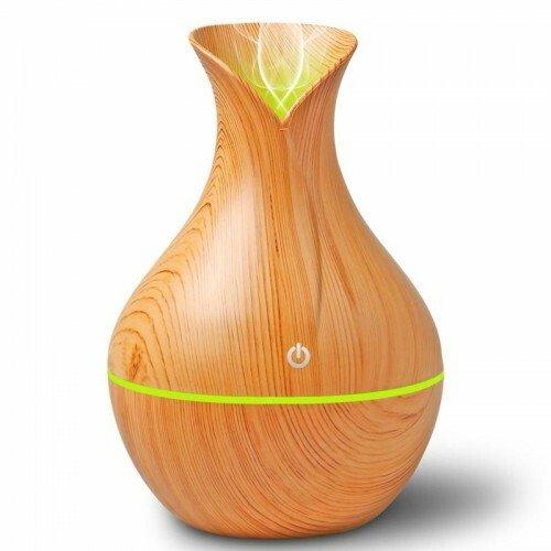Зволожувач повітря з LED підсвічуванням Humidifier Ultrasonic Aroma 130 мл коричневий