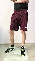 Чоловічі спортивні трикотажні шорти Nike розміри 46-54 норма росту бордові