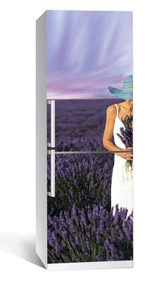 65х200 см Вінілова наклейка на холодильник, декор холодильника плівкою, плівка самоклейка Лаванда