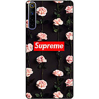 Силіконовий чохол бампер для Realme 6 з малюнком Supreme на трояндах