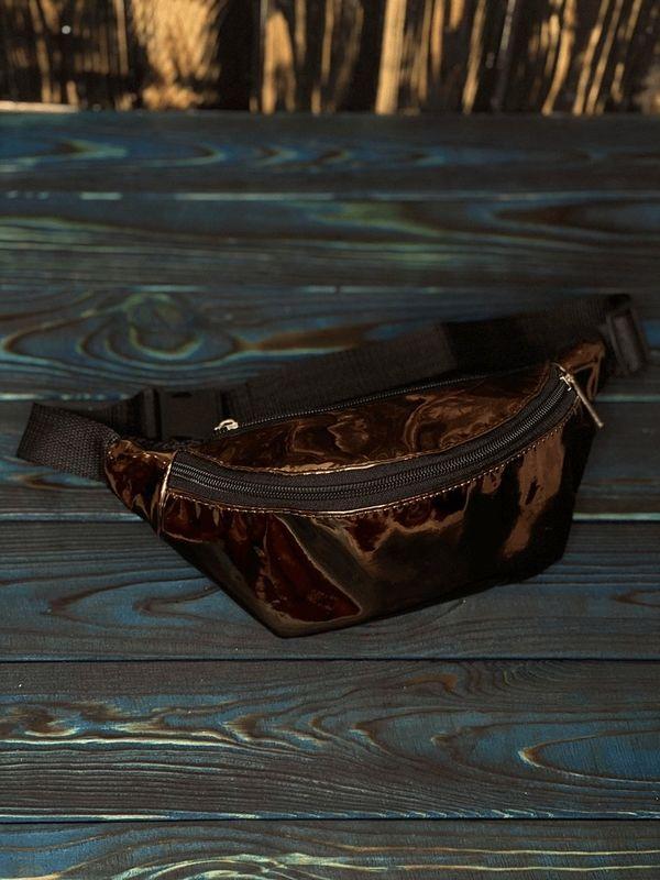 Сумка-бананка унісекс Intruder бронзова під лак, фото 1