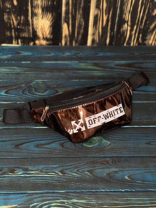 Бананка під лак бронзового кольору з білим логотипом, фото 1