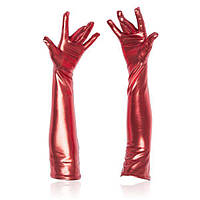 Красные длинные перчатки из латекса