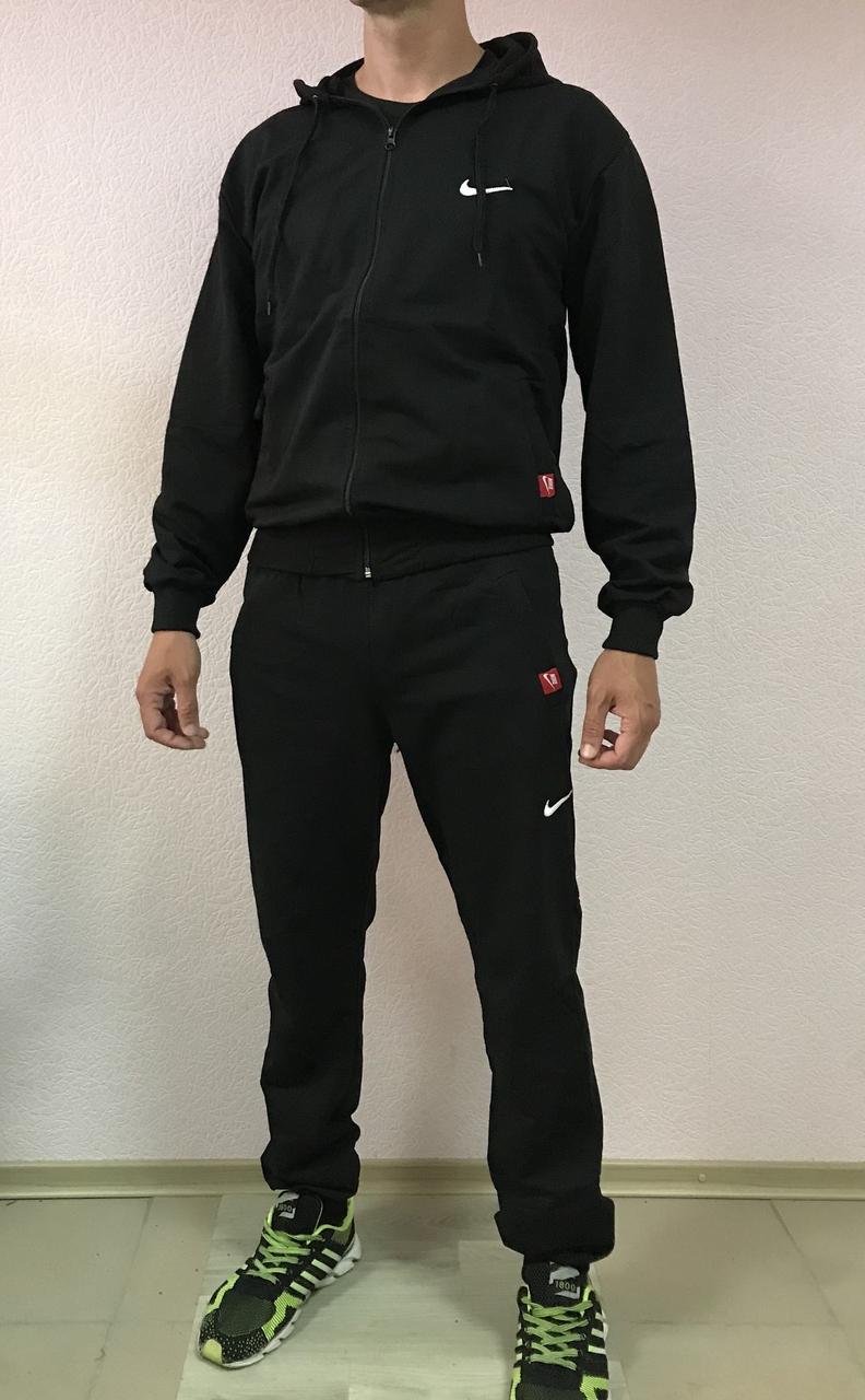 Чоловічий спортивний трикотажний костюм Nike розміри 48-54 норма на манжеті ростоювання чорний