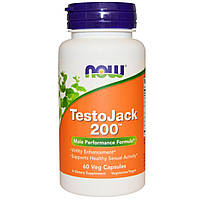 Now Foods, TestoJack 200 (60 капс.), бустер тестостерона, tribulus+ maca+ horny