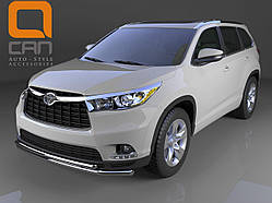 Захист переднього бампера Toyota Highlander (Тойота Хайлендер) (2014-) (подвійна) d 60/42