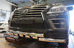 Захист переднього бампера Lexus LX570 Sport (подвійна Shark) d 70/70