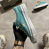 Жіночі кеди Converse One Star Premium Suede Turquoise, кеди конверс ван преміум стар, фото 3