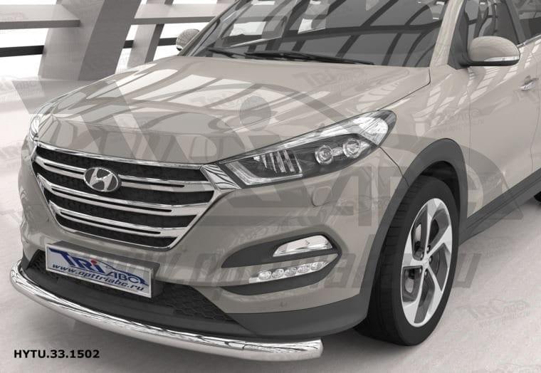 Захист переднього бампера Hyundai Tucson (2015-) (одинарна) овал d 75x42*