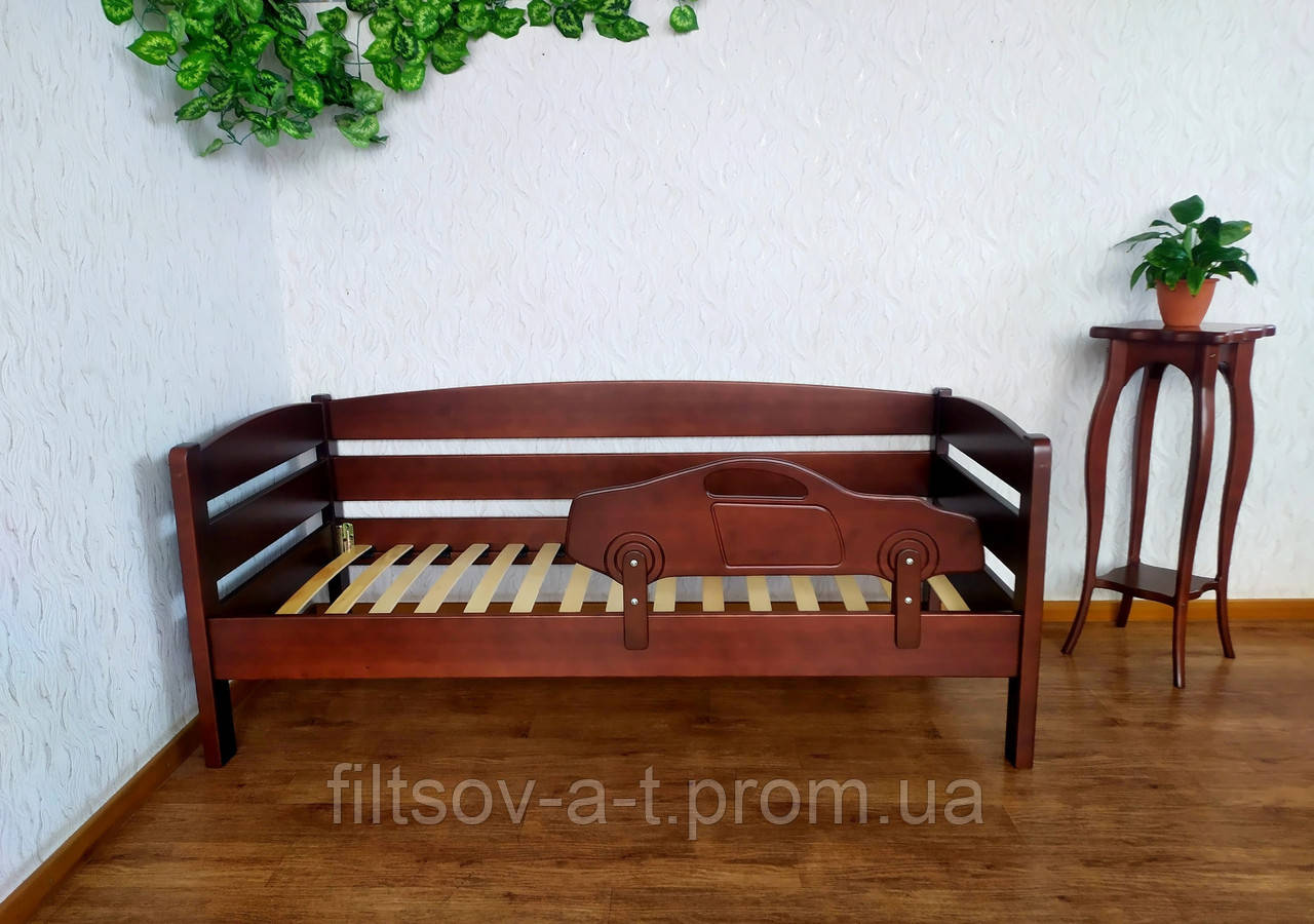 Детская подростковая кровать тахта с бортиком из массива дерева "Таисия" от производителя 80х160, цвет на выбор - фото 2 - id-p1204881976