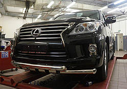 Захист переднього бампера Lexus LX570 (подвійна Shark) d 70/70