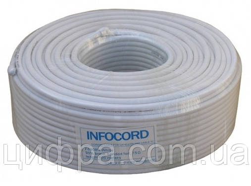 Кабель коаксіальний Infocord F690BV white (100м), фото 1