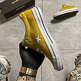 Жіночі кеди Converse One Star Premium Suede Yellow, жіночі кеди конверс ван преміум стар, фото 3
