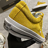 Жіночі кеди Converse One Star Premium Suede Yellow, жіночі кеди конверс ван преміум стар, фото 6