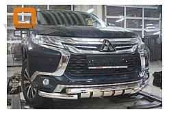 Захист переднього бампера Mitsubishi Pajero Sport (2016-) (Shark) d76/76