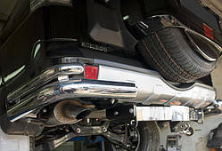 Захист заднього бампера куточки подвійні для Mitsubishi Pajero Wagon 2006+