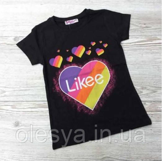 Трендовая футболка для девочек Likee Размеры 116, 152 Турция - фото 4 - id-p1204641870