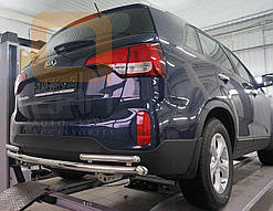 Захист задня труба з куточками Can oto для Kia Sorento 2013-2015