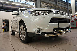 Захист переднього бампера подвійна для Mitsubishi Outlander 2012+