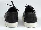 Чоловіче взуття великих розмірів батальне кросівки кеди шкіряні чорні Rosso Avangard Slipy Black&White BS, фото 5
