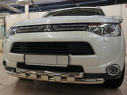 Захист переднього бампера подвійна з зубцями для Mitsubishi Outlander 2012+