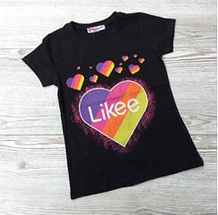 Трендовая футболка для девочек Likee Размеры 116- 164 Турция