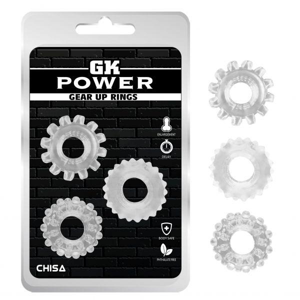 GK Power Cock Rings 3 PC Set-Klear