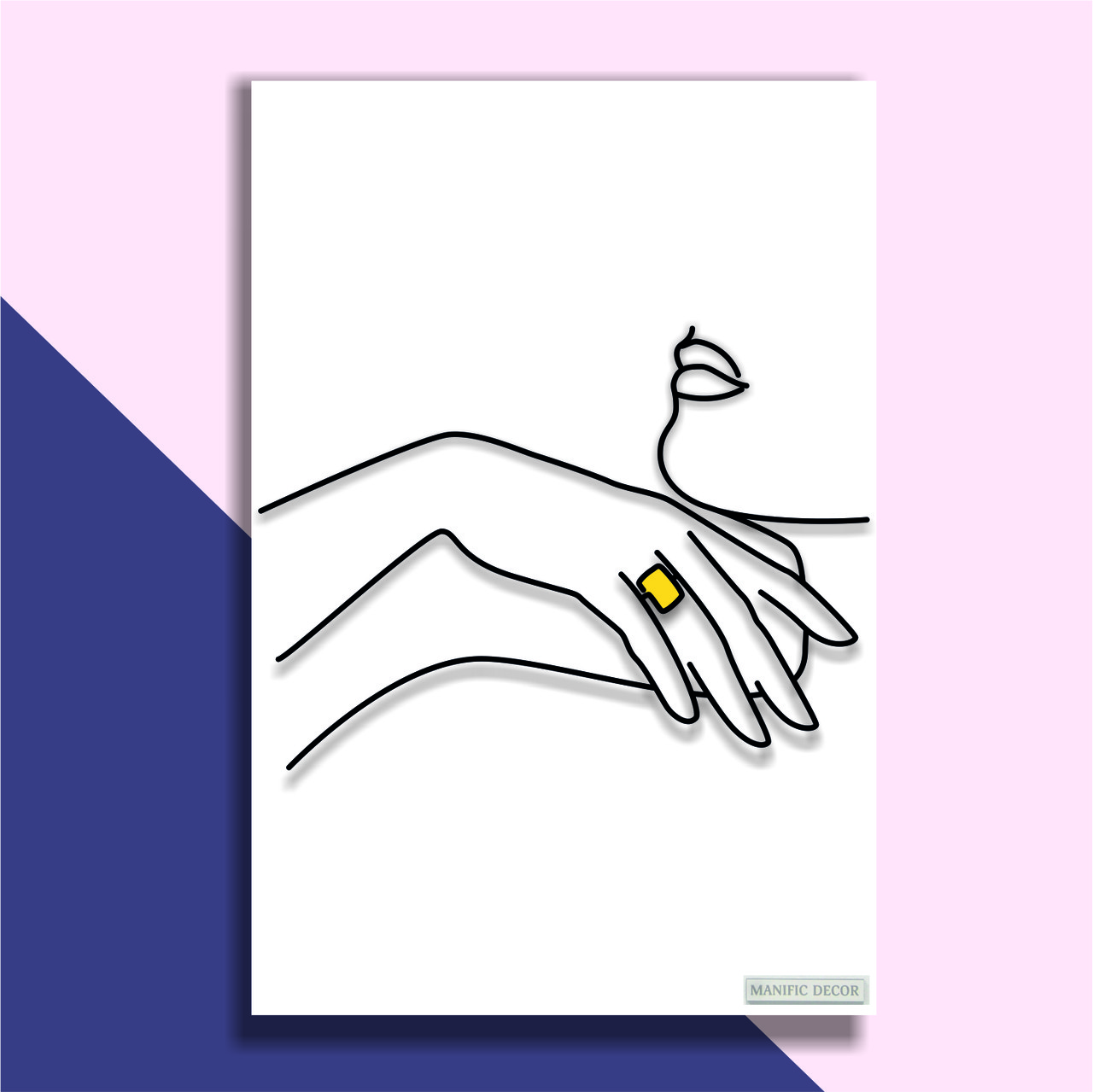 Картина на холсті інтер'єрна абстрактна настінна арт панно Manific Decor "Woman with a ring / Жінка з перснем"