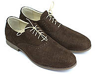 Обувь больших размеров 46-50 летние мягкие коричневые туфли нубук Rosso Avangard BS Romano Brown Arena Nub